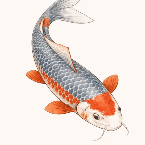 carpe koi illustration Asagi