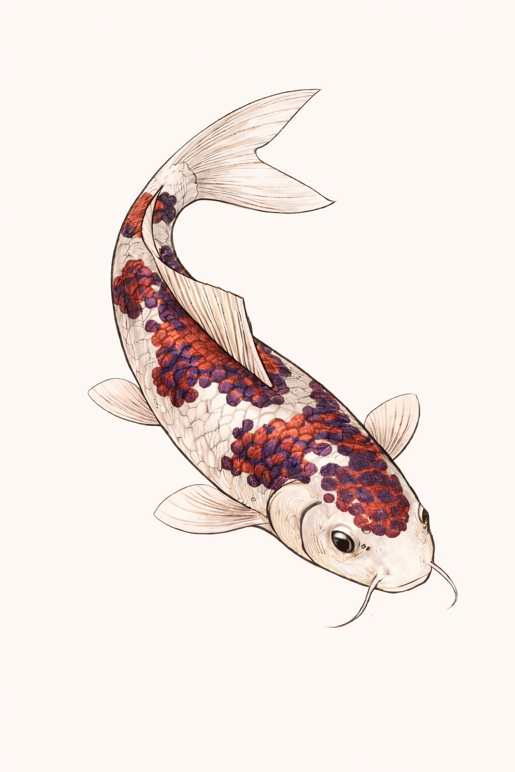 Carpe koi japonaise illustration Goromo