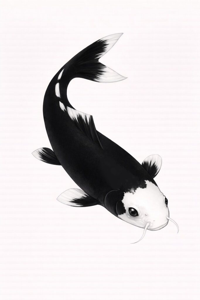 carpe koi japonaise illustration Hageshiro