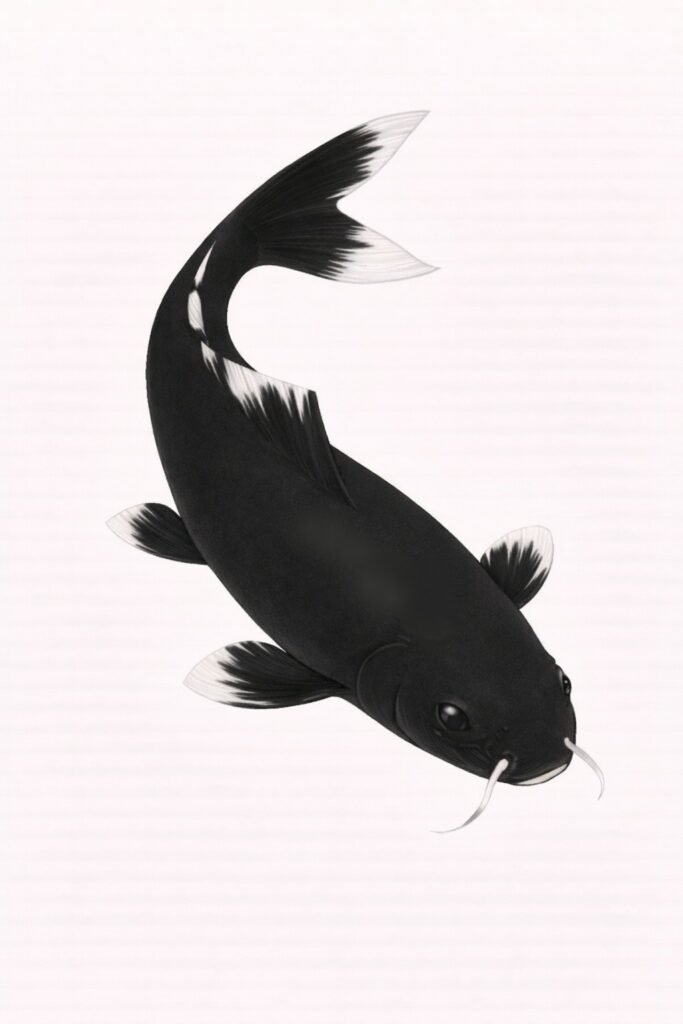 carpe koi Japonaise illustration Hajiro