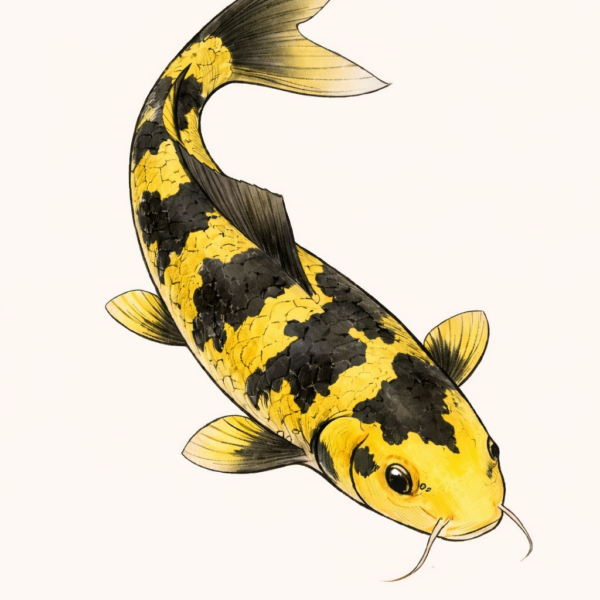 carpe koi japonaise illustration Ki Utsuri