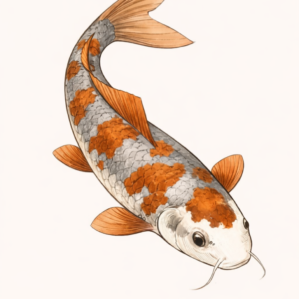 carpe koi japonaise illustration ochiba