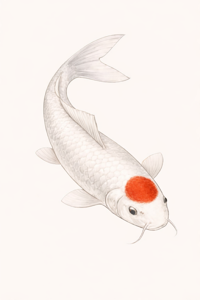 carpe koi japonaise illustration Tancho