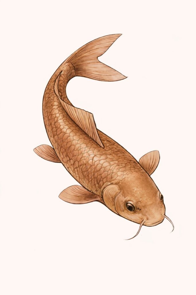 carpe koi japonaise illustration Chagoi