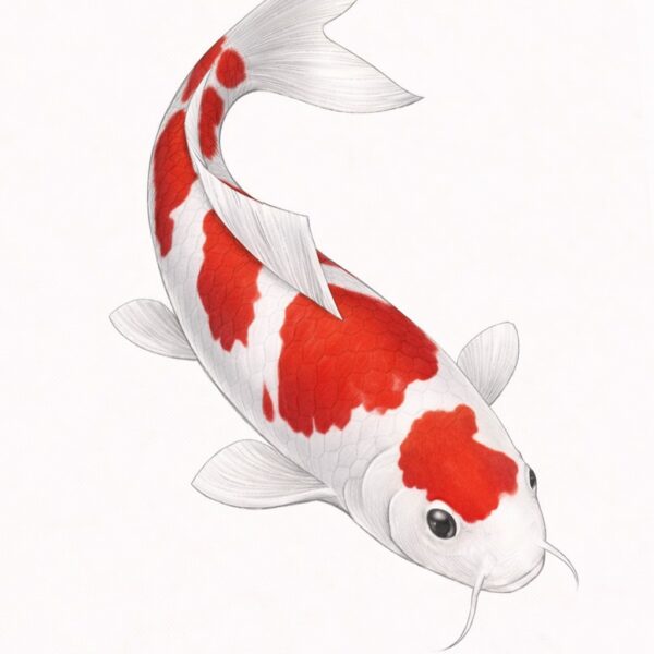 Carpe koi japonaise illustration Kohaku