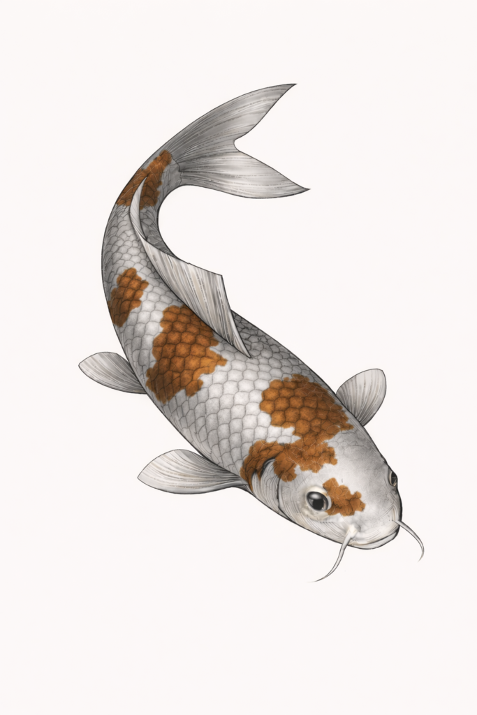 carpe koi japonaise illustration ochiba
