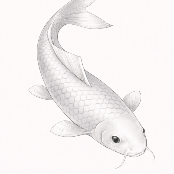 carpe koi japonaise illustration platinum