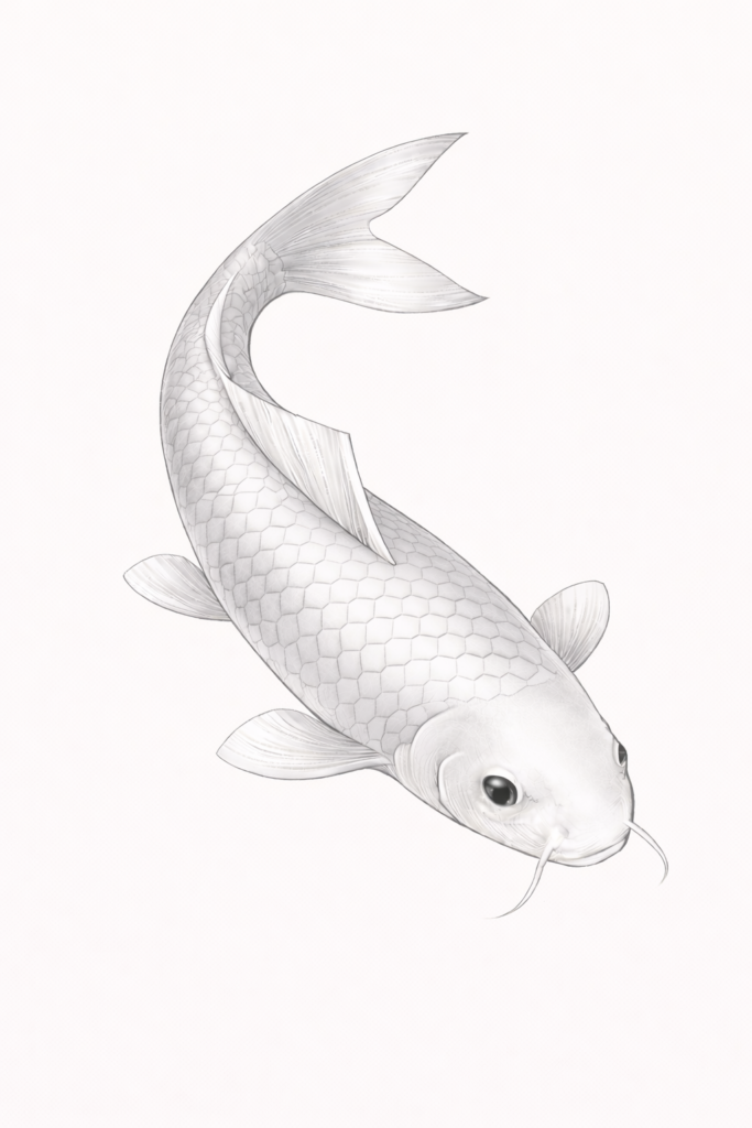 carpe koi japonaise illustration platinum