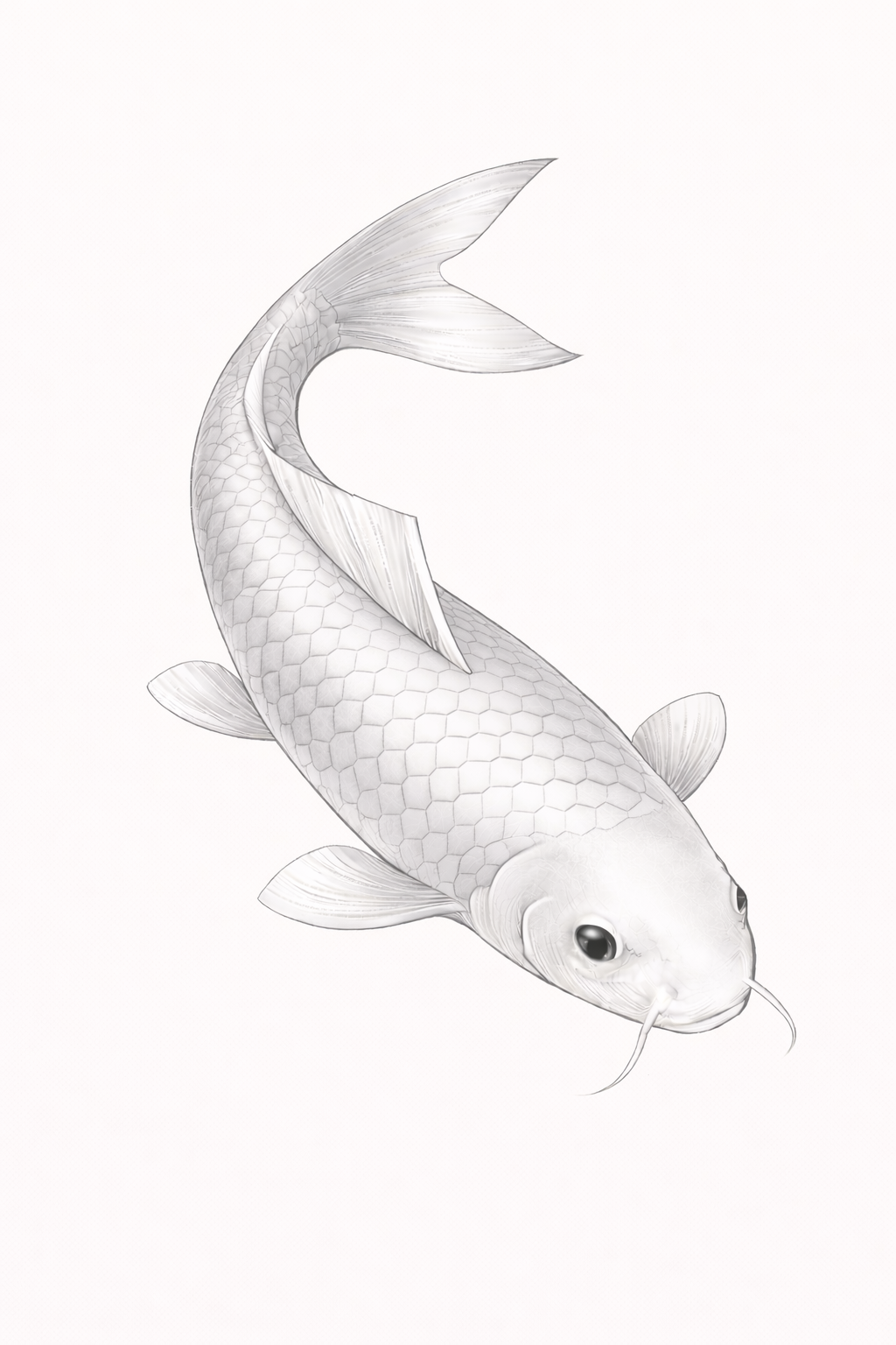 carpe koi japonaise illustration platinum