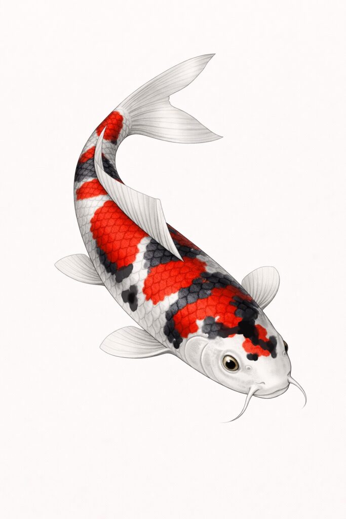 carpe koi japonaise illustration Showa