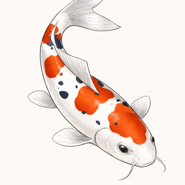 carpe koi japonaise illustration Yamato Nishiki